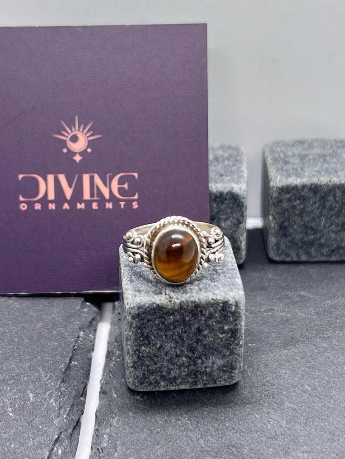 Amour 925 Sterling Silver Natural Gemstone Ring