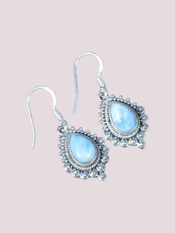 925 Sterling Silver Natural Gemstone Hook Earring