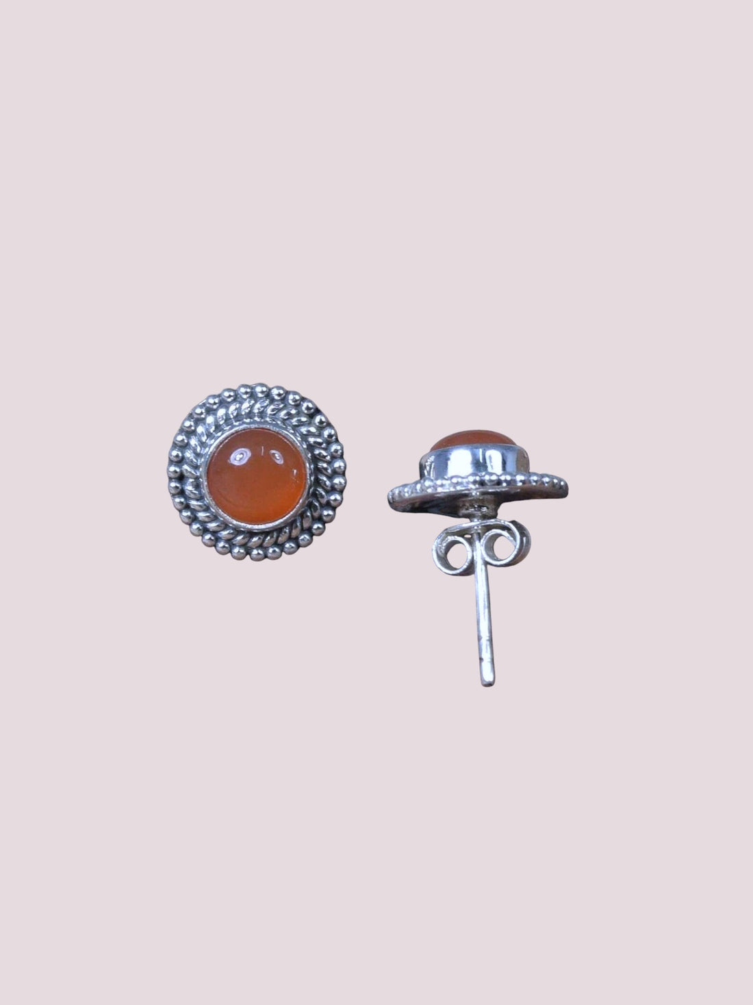 925 Sterling Silver Natural Gemstone 6mm Stud Earring