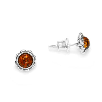 Baltic Amber Hook 925 Sterling Silver Stud