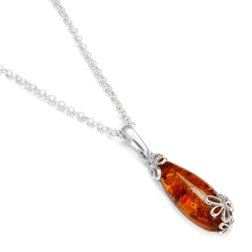 Baltic Amber 925 Sterling Silver Natural Gemstone Pendant