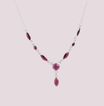 925 Sterling Silver Natural Gemstone Chain Necklace 44cm