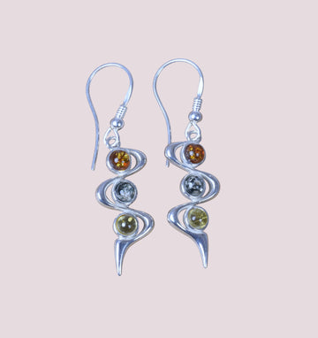 Baltic Amber Hook 925 Sterling Silver Earring