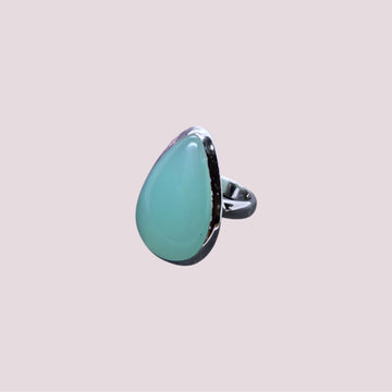 Aqua Chalcedony 925 Sterling Silver Gemstone Ring