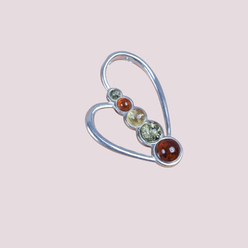 Multi Baltic Amber 925 Sterling Silver Natural Gemstone Pendant