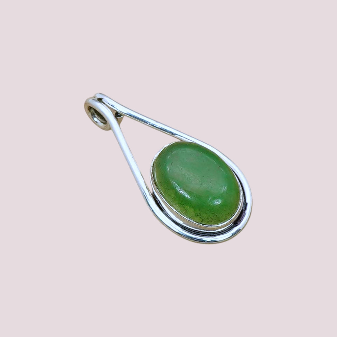 925 Sterling Silver Natural Gemstone Teardrop Pendant