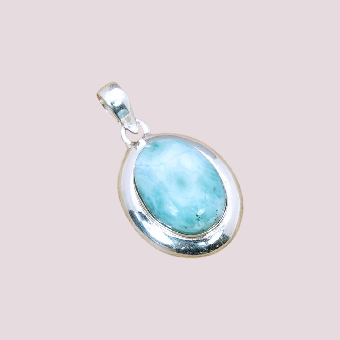 925 Sterling Silver Natural Gemstone Oval Cabochon Pendant