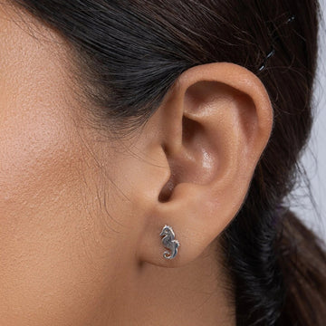 Silver Seahorse Stud 925 Sterling Silver Stud