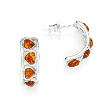 Baltic Amber Hook 925 Sterling Silver Earring