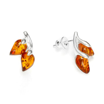Baltic Amber Hook 925 Sterling Silver Stud