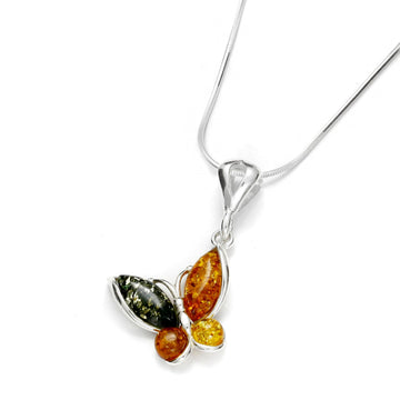 Multi Baltic Amber 925 Sterling Silver Natural Gemstone Pendant