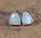 Rough White Rainbow Moonstone 925 Sterling Silver Gemstone 1 PAIR Stud Earring  ~ Handmade Jewelry ~ Rainbow Moonstone ~ Gift For Her