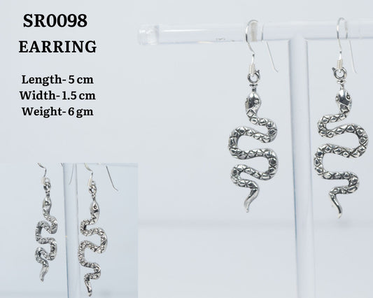 Snake Earring 925 Sterling Silver Designer Plain 1 PAIR Earrings Jewelry ~ Handmade Jewelry ~ Silver Plain Long Earring ~ Gift For Birthday