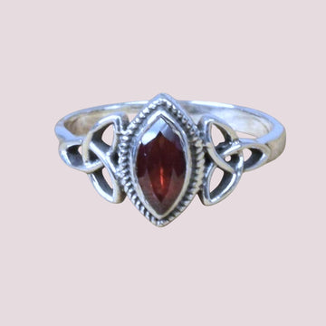 925 Sterling Silver Marquis Faceted Natural Gemstone Ring