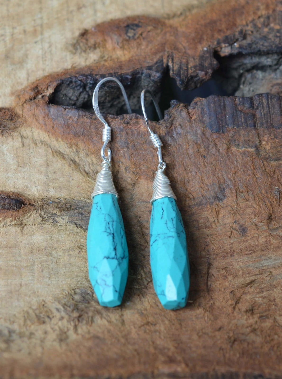 Blue Turquoise 925 Sterling Silver Earring