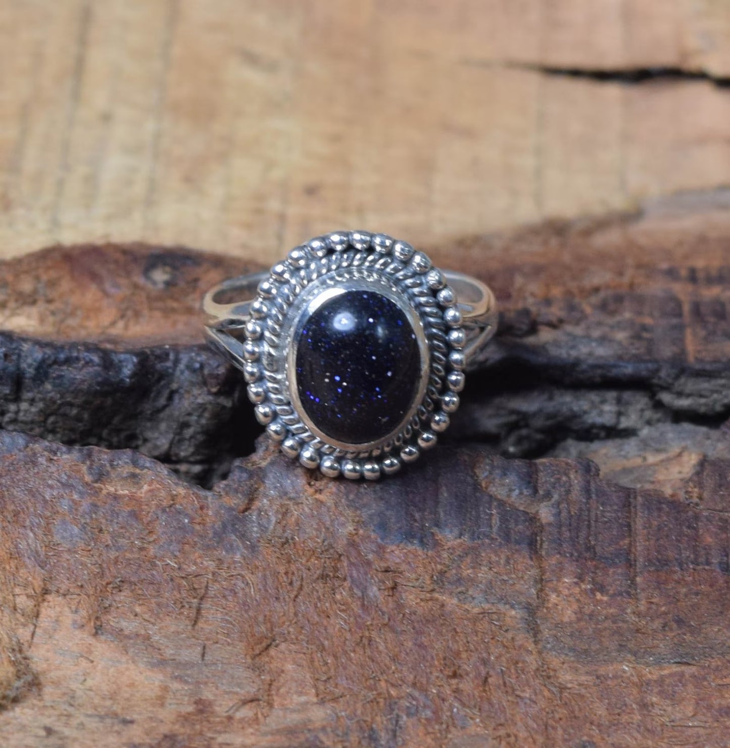 Blue Sunstone 925 Sterling Silver Ring