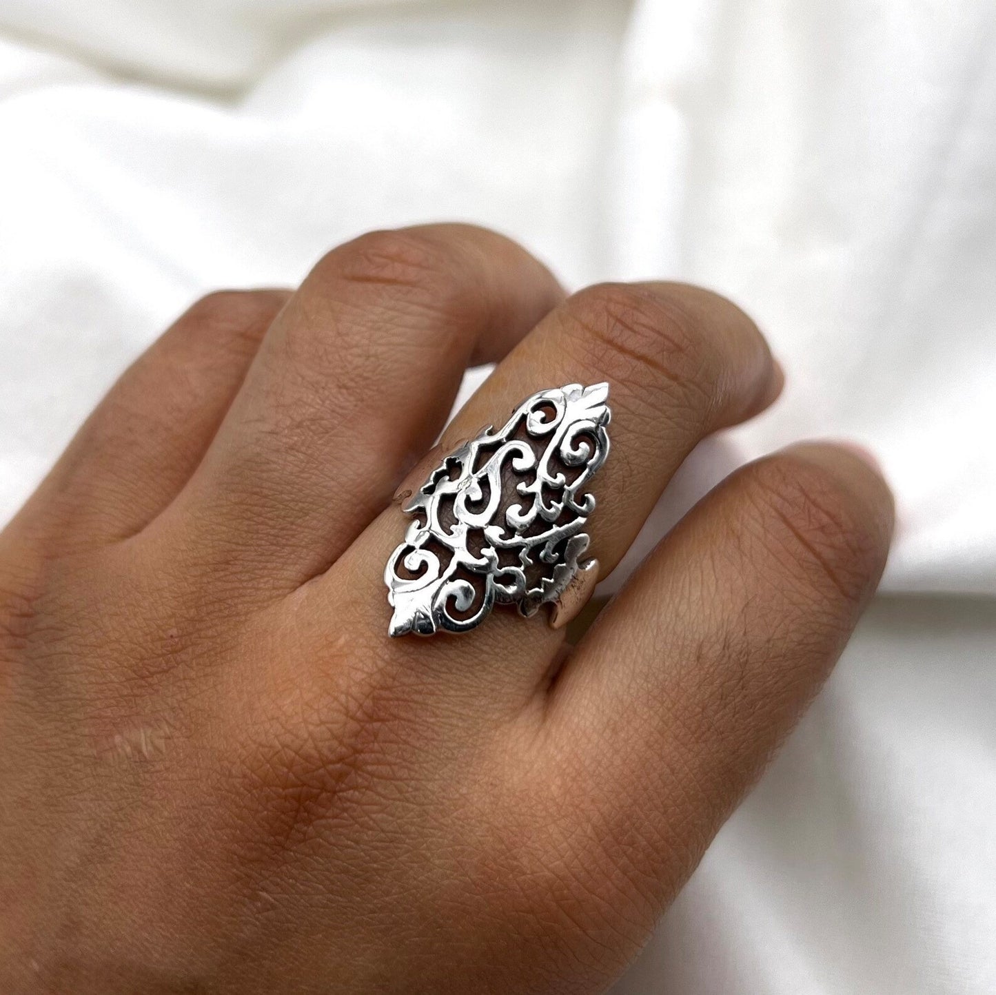 Silver Filigree Ring 925 Sterling Silver Ring