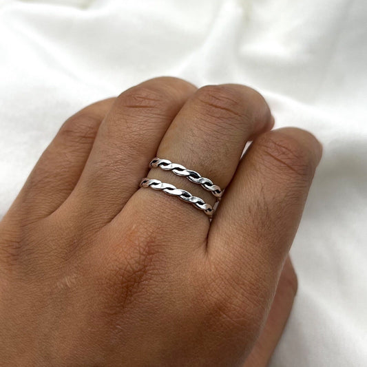 Silver 2 Line Ring 925 Sterling Silver Ring