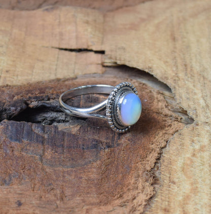 Milky Opalite 925 Sterling Silver Ring