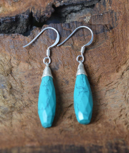 Blue Turquoise 925 Sterling Silver Earring