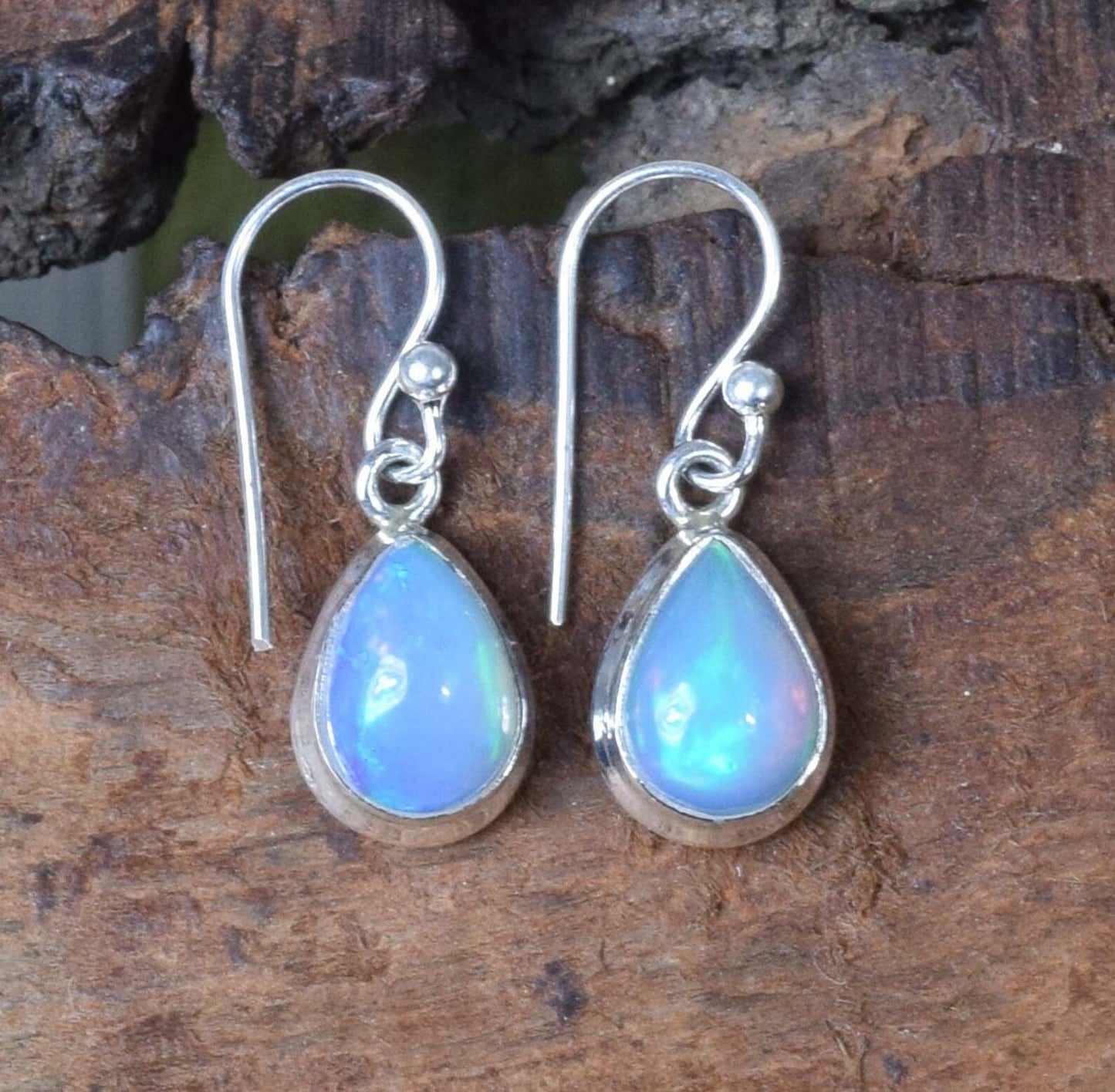 Ethiopian Opal 925 Sterling Silver Hook Earring