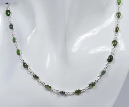 Green Tourmaline 925 Sterling Silver Necklace