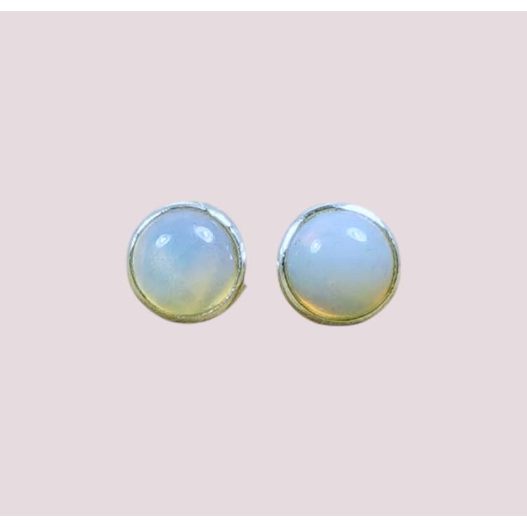 925 Sterling Silver Natural 6mm Round Gemstone Stud Earring