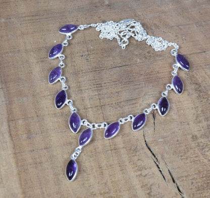 Purple Amethyst 925 Sterling Silver Necklace