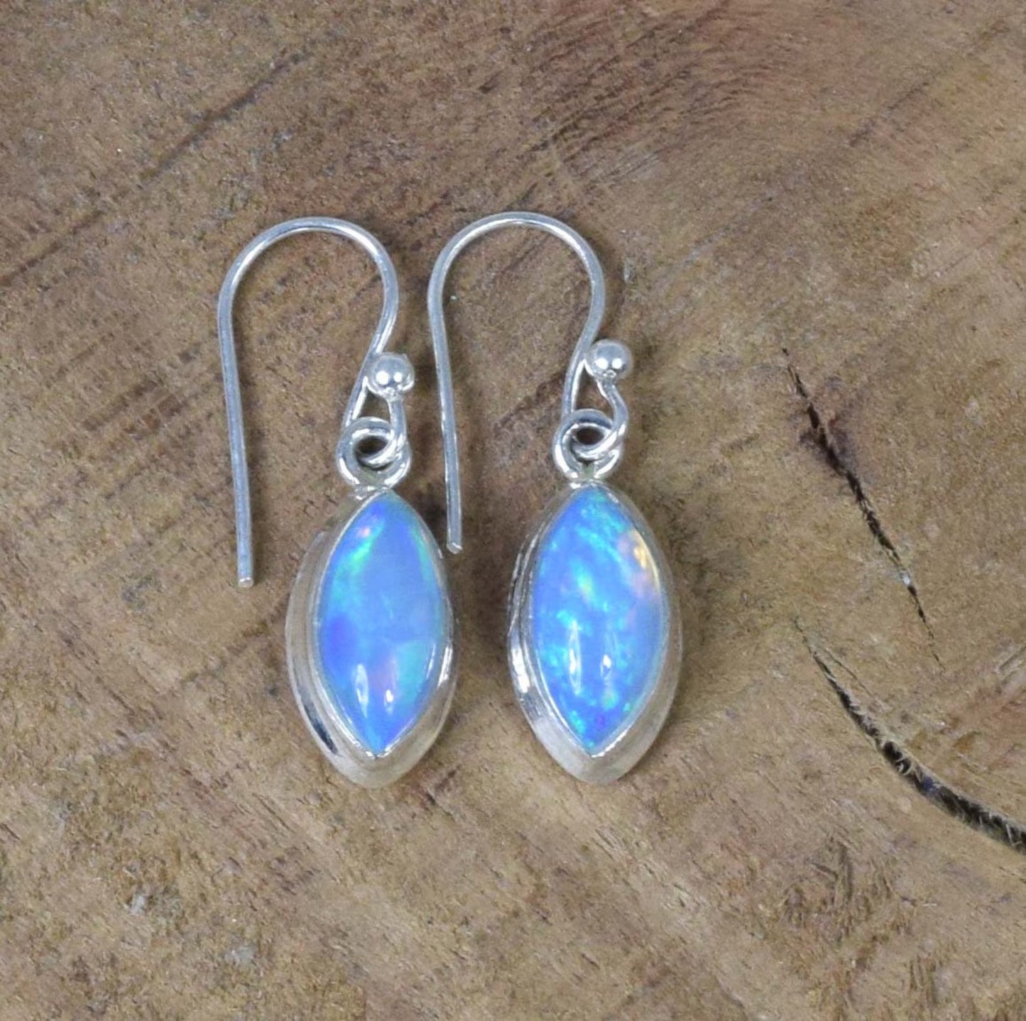 Ethiopian Opal 925 Sterling Silver Hook Earring