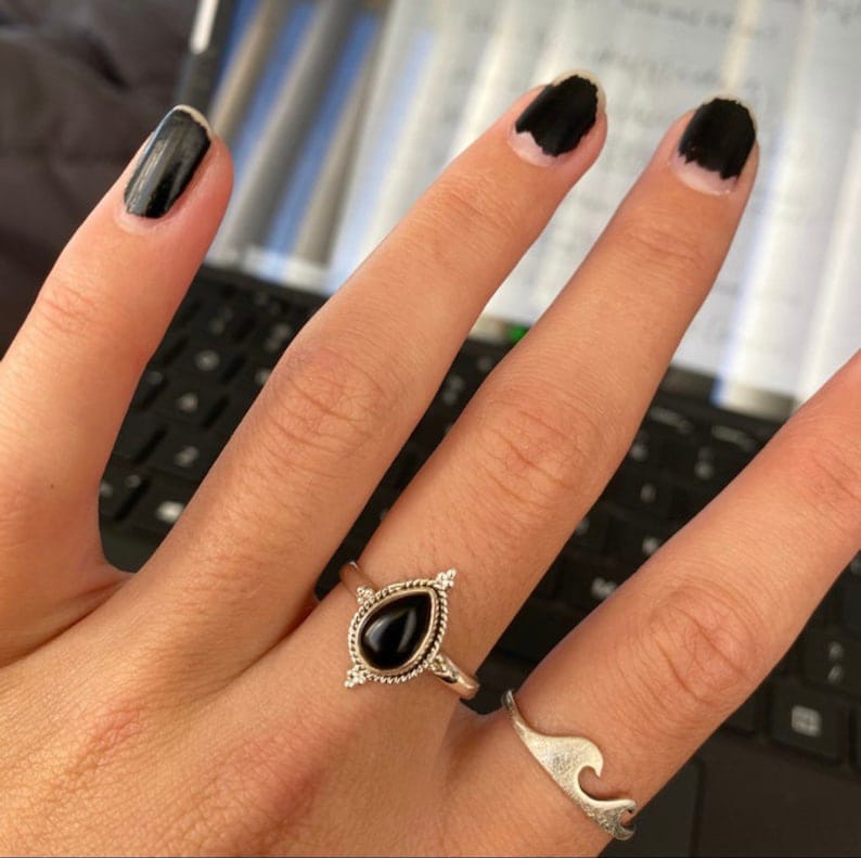 Kismet Black Onyx 925 Sterling Silver Ring