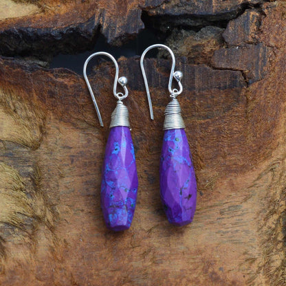 Purple Copper Turquoise 925 Sterling Silver Earring