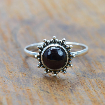 Red Garnet 925 Sterling Silver Ring