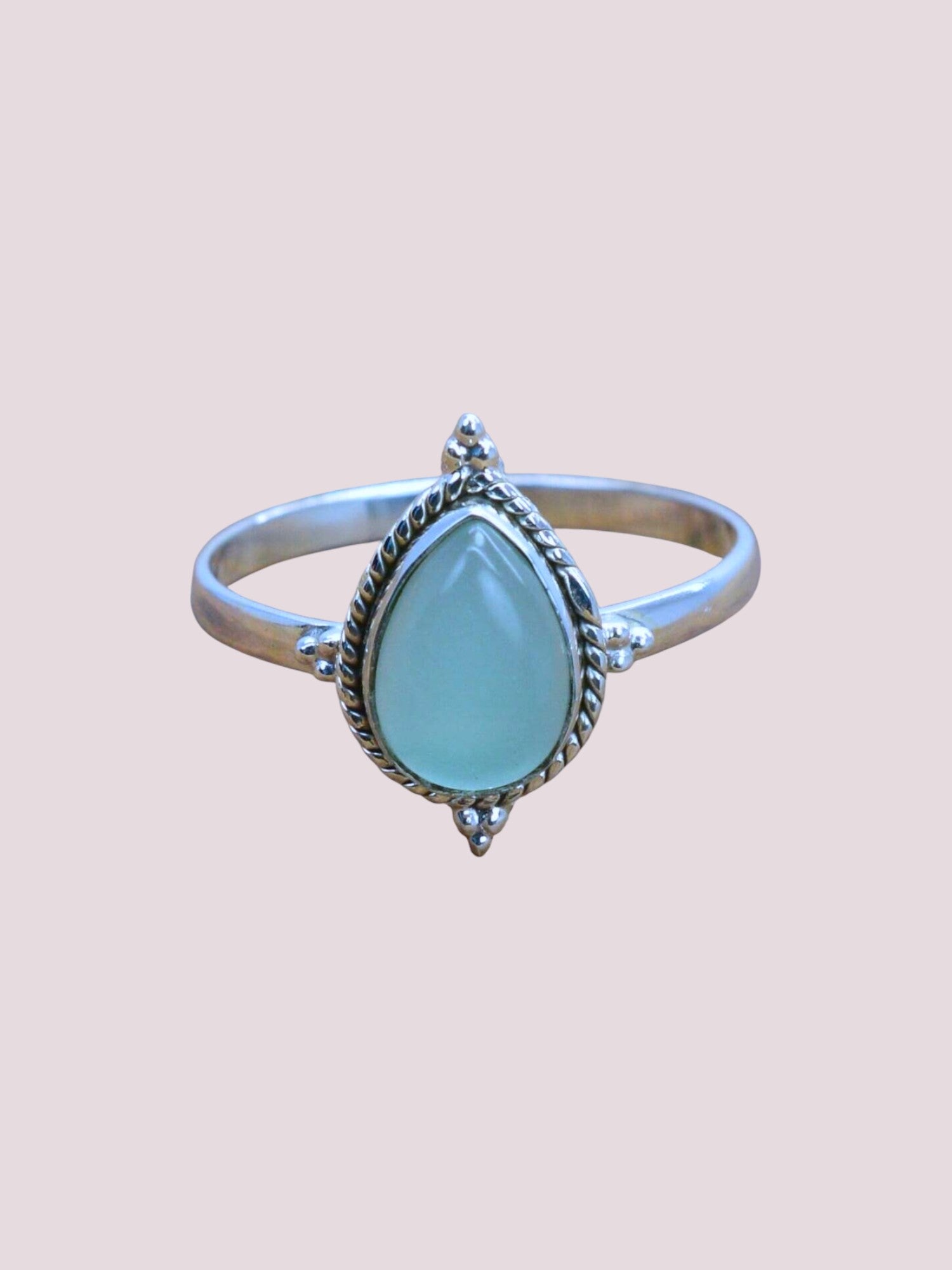 Amour 925 Sterling Silver Natural Pear Shape Gemstone Ring