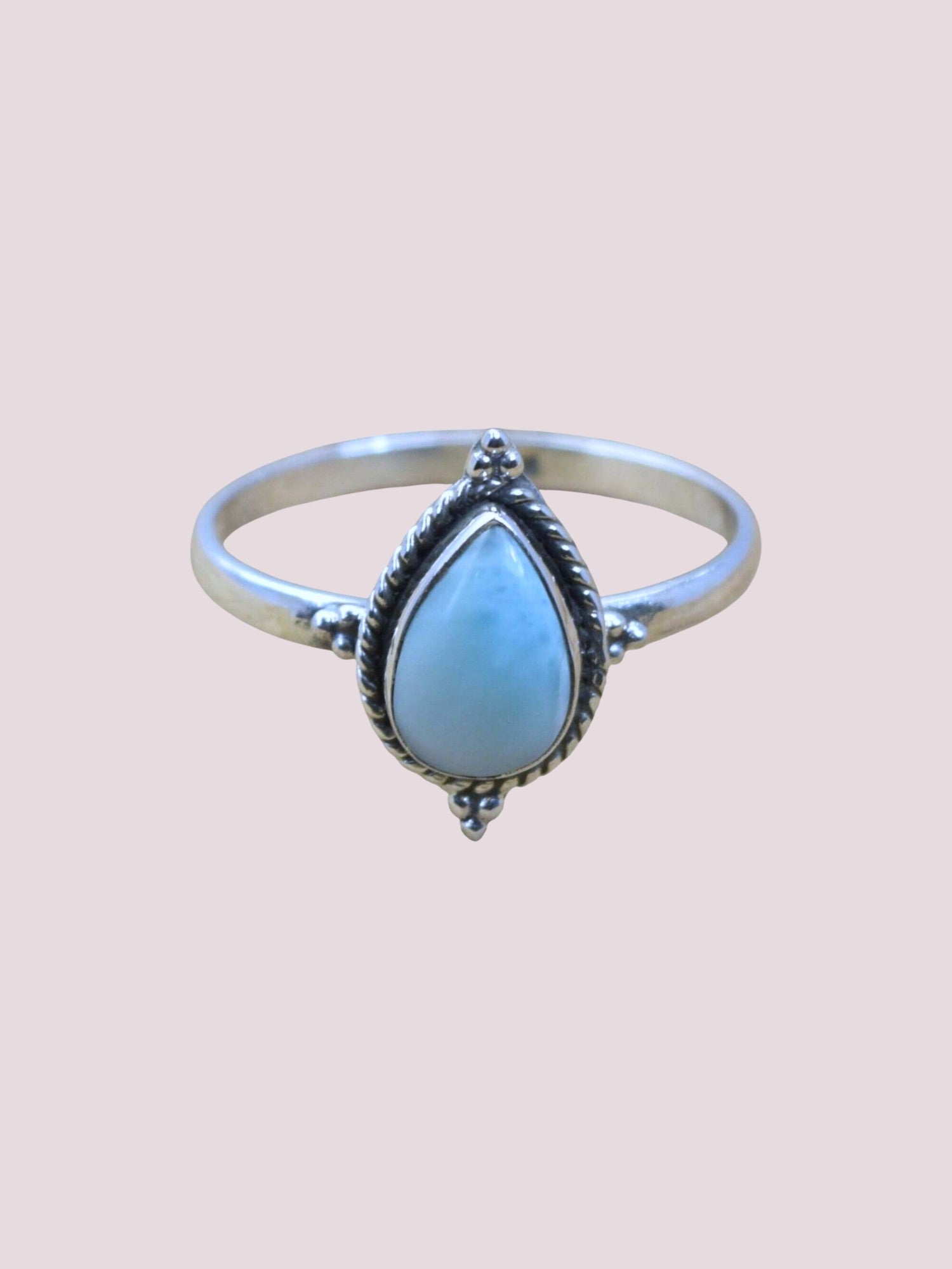 Amour 925 Sterling Silver Natural Pear Shape Gemstone Ring