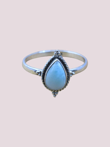 Amour 925 Sterling Silver Natural Pear Shape Gemstone Ring