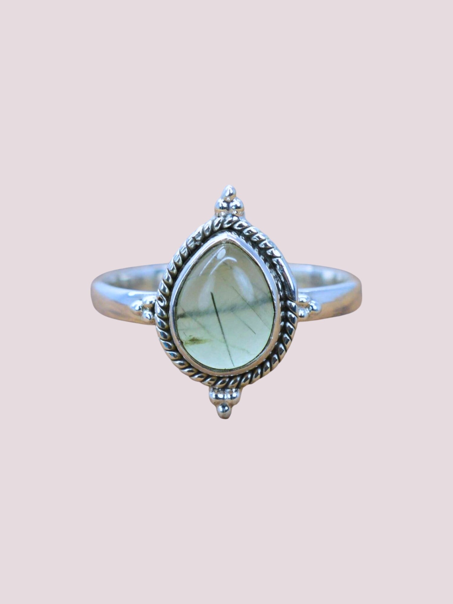 Amour 925 Sterling Silver Natural Pear Shape Gemstone Ring