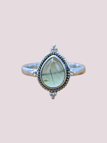 Amour 925 Sterling Silver Natural Pear Shape Gemstone Ring
