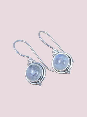 925 Sterling Silver Natural Gemstone Hook Earring