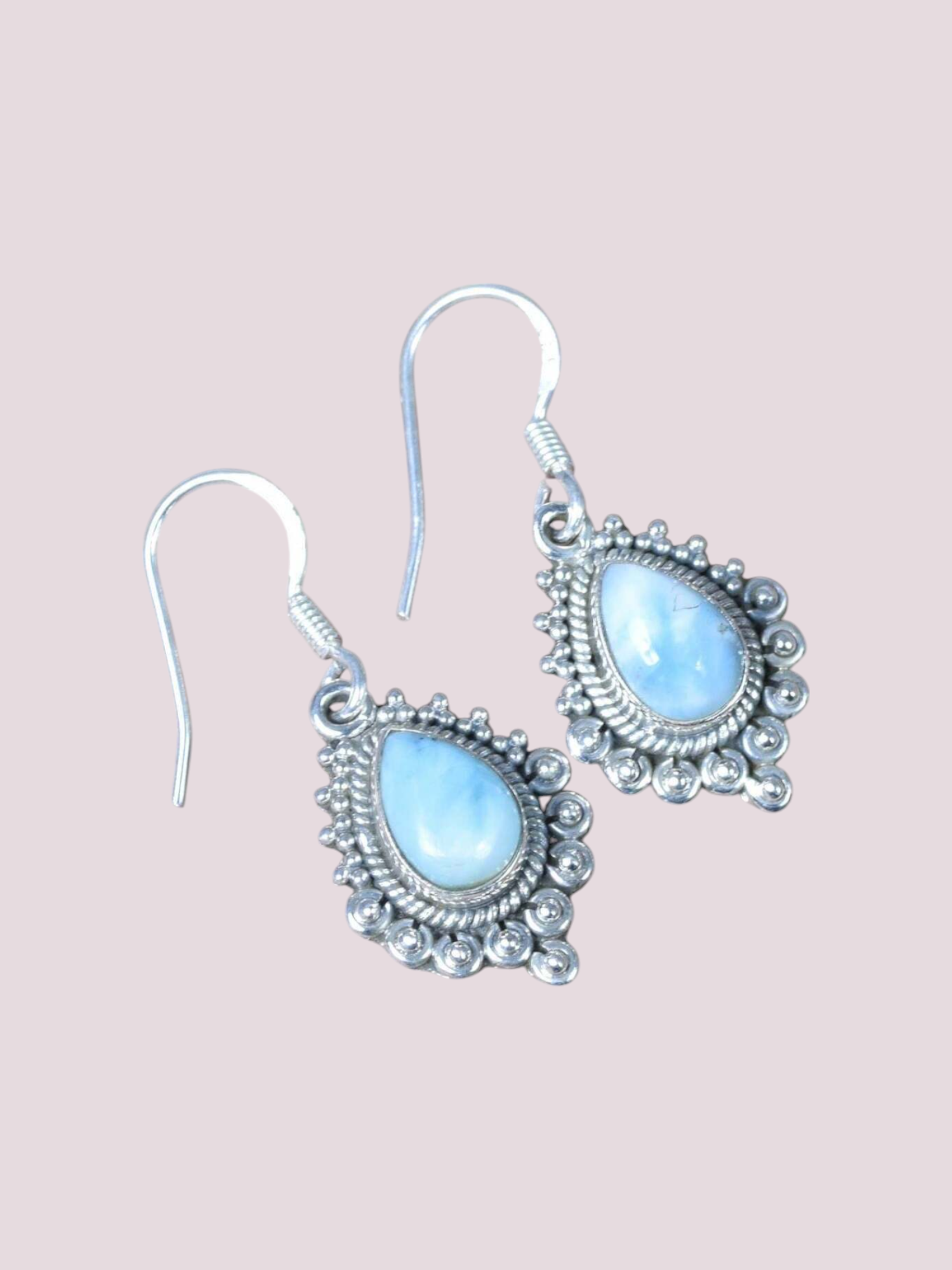 925 Sterling Silver Natural Gemstone Hook Earring
