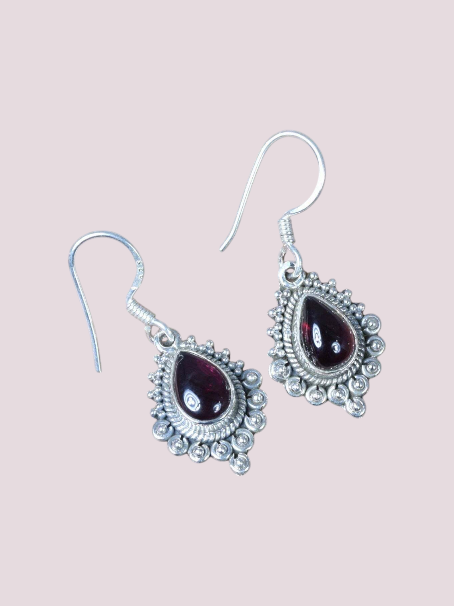 925 Sterling Silver Natural Gemstone Hook Earring