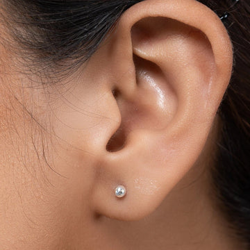 Silver Plain Ball Stud 925 Sterling Silver Stud