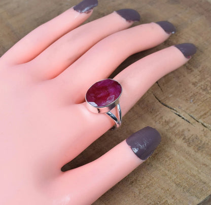 Red Ruby 925 Sterling Silver Ring