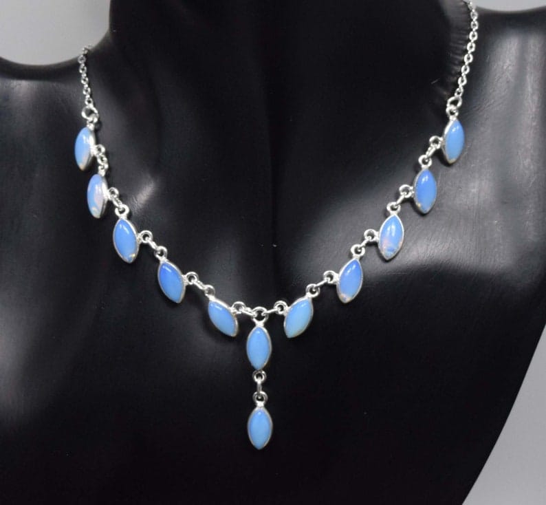 Milky Opalite 925 Sterling Silver Necklace