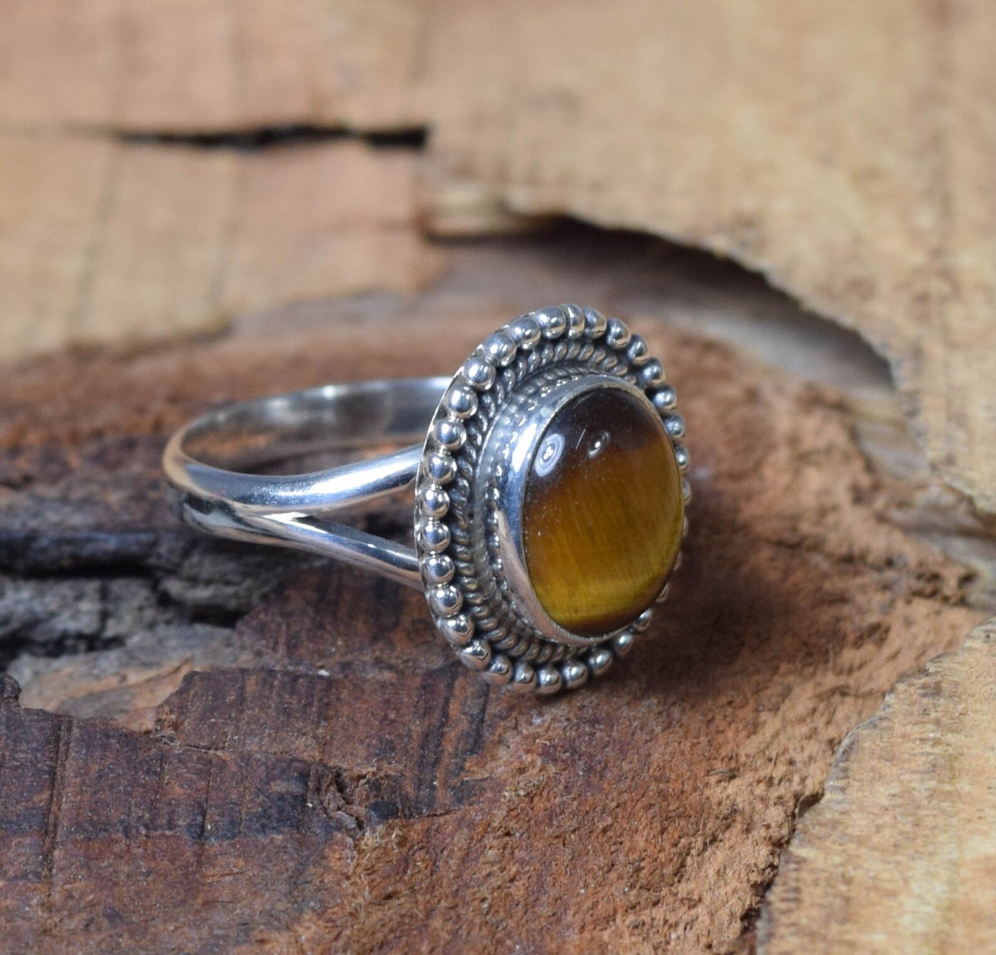 Tiger Eye 925 Sterling Silver Ring