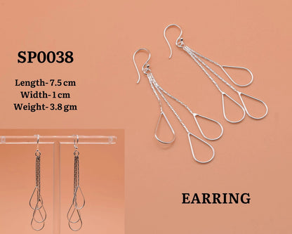 Silver Long Earring 925 Sterling Silver Earring