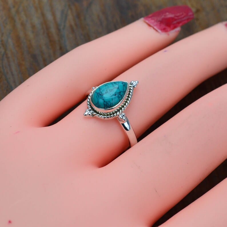 Kismet Blue Turquoise 925 Sterling Silver Ring