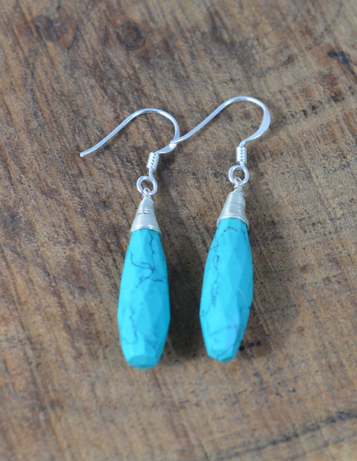 Blue Turquoise 925 Sterling Silver Earring