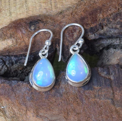 Ethiopian Opal 925 Sterling Silver Hook Earring