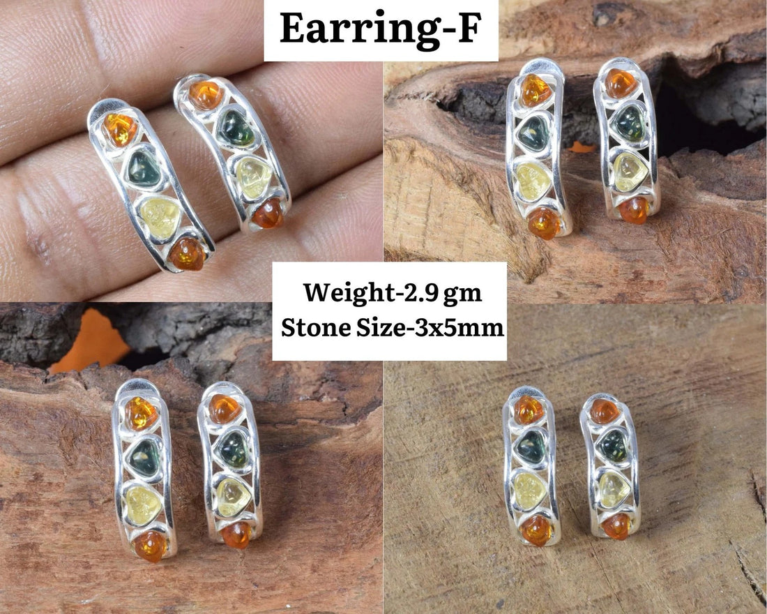 Baltic Amber Hook 925 Sterling Silver Earring