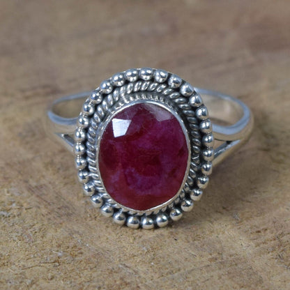 Red Ruby 925 Sterling Silver Ring